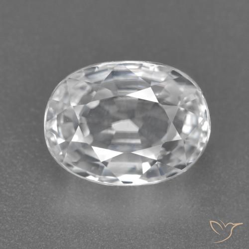 3.06ct طبيعي أبيض زركون, بيضوي, VVS