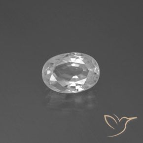 3.17ct طبيعي أبيض زركون, بيضوي, قليلا جدا