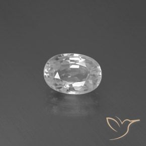 3.53ct طبيعي أبيض زركون, بيضوي, قليلا جدا