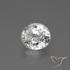 2.84ct طبيعي أبيض زركون, بيضوي, VVS