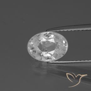 2.38ct طبيعي أبيض زركون, بيضوي, VVS
