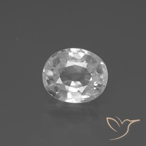 2.87ct طبيعي أبيض زركون, بيضوي, VVS