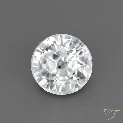 2.28ct طبيعي أبيض زركون, دائري, VVS-VS