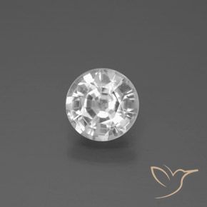1.65ct طبيعي أبيض زركون, دائري, قليلا جدا