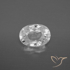 2.91ct طبيعي أبيض زركون, بيضوي, VVS