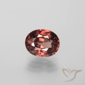 3.44ct طبيعي أحمر داكن-متوسط زركون, بيضوي, VVS-VS