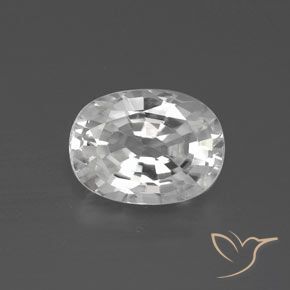 2.85ct طبيعي أبيض زركون, بيضوي, VVS