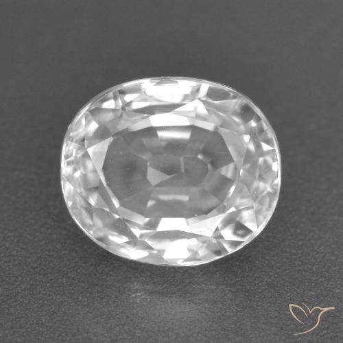 3.01ct طبيعي أبيض زركون, بيضوي, VVS