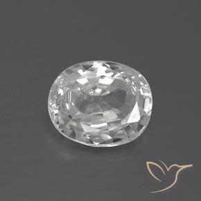 2.92ct طبيعي أبيض زركون, بيضوي, VVS
