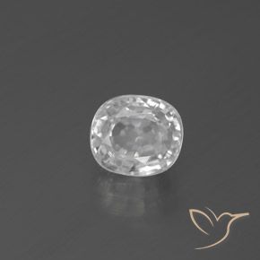 3.29ct طبيعي أبيض زركون, وسادة, قليلا جدا