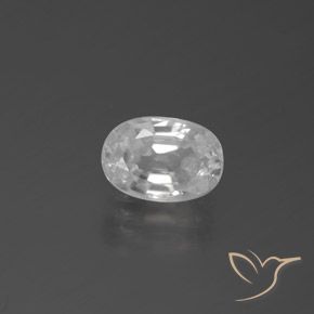 3.36ct طبيعي أبيض زركون, بيضوي, VVS