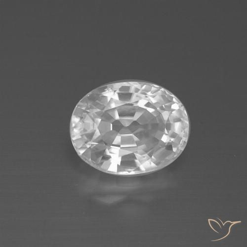 2.88ct طبيعي أبيض زركون, بيضوي, قليلا جدا