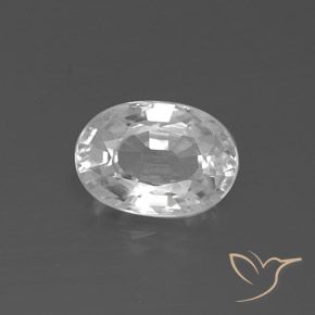 2.25ct طبيعي أبيض زركون, بيضوي, VVS