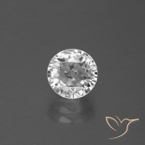 3.29ct طبيعي أبيض زركون, دائري, قليلا جدا