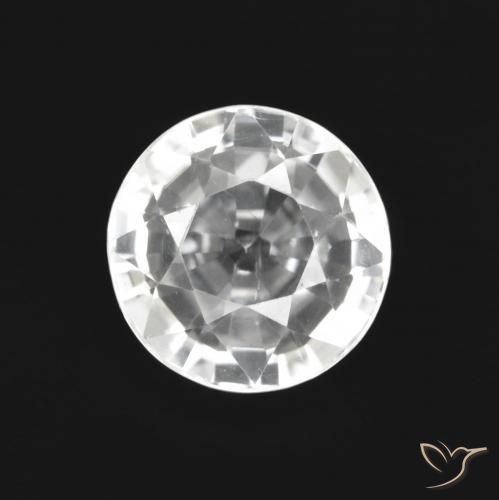 2.89ct طبيعي أبيض شفاف زركون, دائري, قليلا جدا