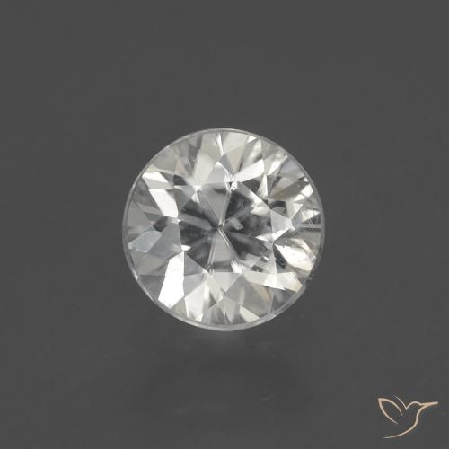 1.91ct طبيعي أبيض دافئ زركون, دائري, قليلا جدا