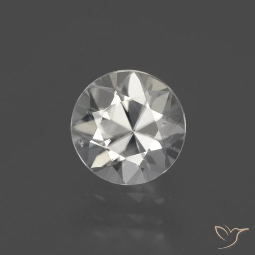 2.22ct طبيعي أبيض دافئ زركون, دائري, قليلا جدا
