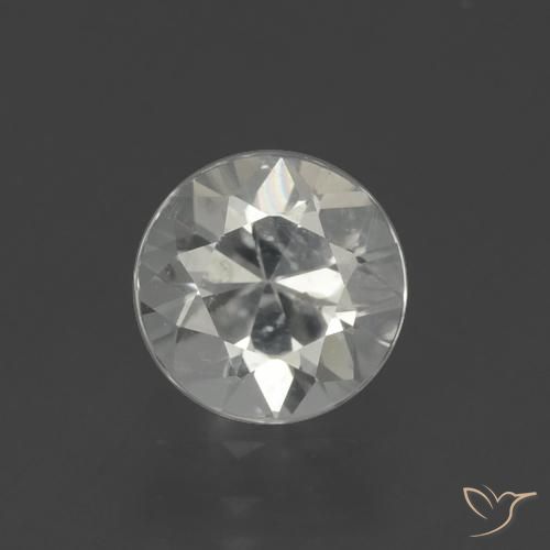 1.61ct طبيعي أبيض دافئ زركون, دائري, قليلا جدا