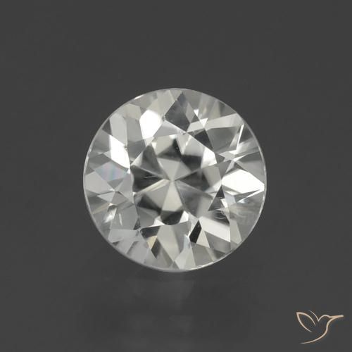 1.93ct طبيعي أبيض دافئ زركون, دائري, قليلا جدا