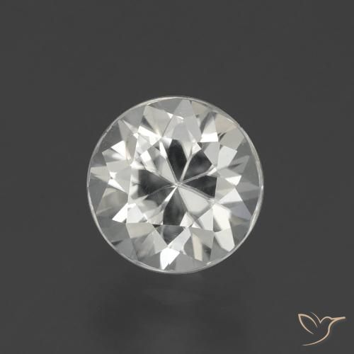 1.92ct طبيعي أبيض دافئ زركون, دائري, قليلا جدا