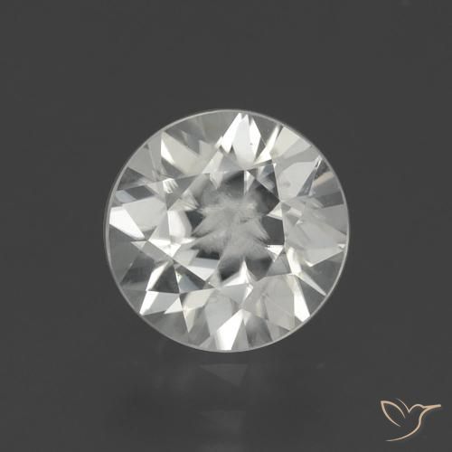 1.95ct طبيعي أبيض دافئ زركون, دائري, قليلا جدا