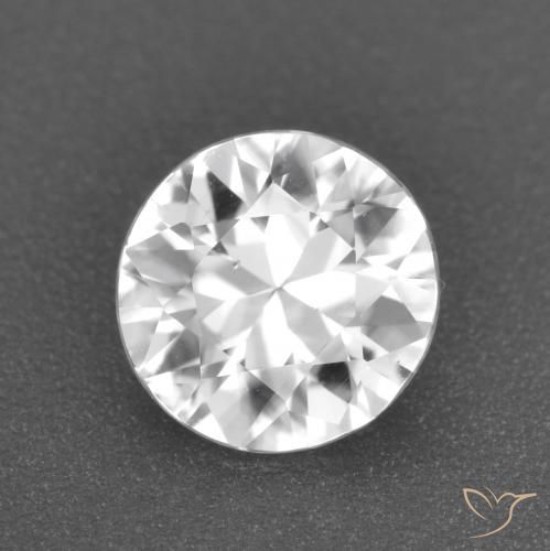 1.60ct طبيعي أبيض شفاف زركون, دائري, قليلا جدا