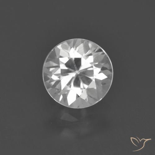 1.56ct طبيعي أبيض زركون, دائري, VVS-VS