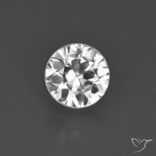 1.45ct طبيعي أبيض شفاف زركون, دائري, VVS-VS