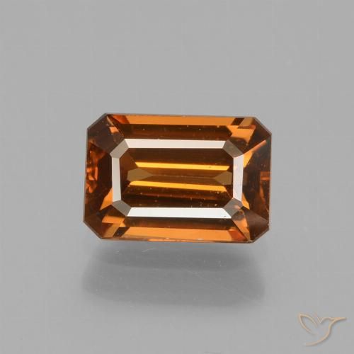 1.44ct طبيعي برتقالى غامق زركون, قص الزمرد, VVS-VS