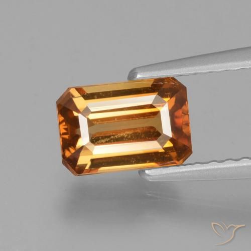 1.45ct طبيعي برتقالى متوسط زركون, قص الزمرد, VVS-VS