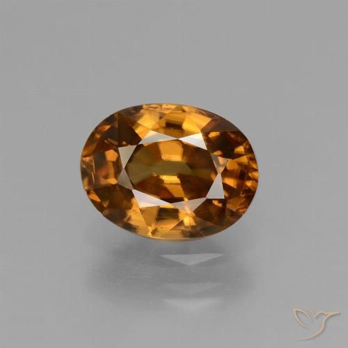 2.04ct طبيعي بنى القرفة غامق زركون, بيضوي, VVS