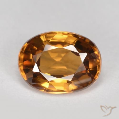 2.03ct طبيعي برتقالى داكن-متوسط زركون, بيضوي, VVS