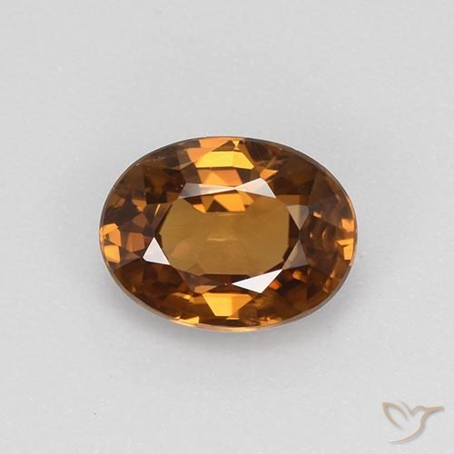 1.86ct طبيعي بنى برتقالى زركون, بيضوي, قليلا جدا
