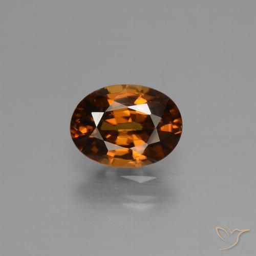 1.69ct طبيعي برتقالى كهرمانى زركون, بيضوي, VVS