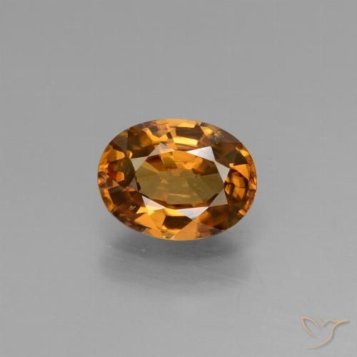 1.92ct طبيعي برتقالى متوسط زركون, بيضوي, VVS-VS