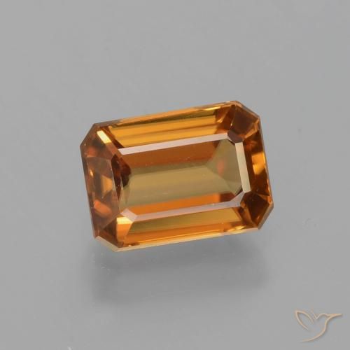 1.65ct طبيعي برتقالى غامق زركون, قص الزمرد, VVS