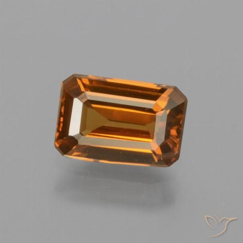 1.28ct طبيعي برتقالى غامق زركون, قص الزمرد, VVS