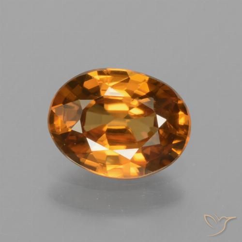 1.62ct طبيعي برتقالى ترابى زركون, بيضوي, VVS