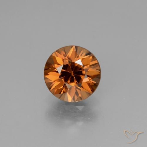 1.87ct طبيعي برتقالى بنى زركون, دائري, VVS-VS