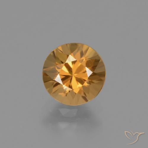 1.59ct طبيعي بني ذهبي زركون, دائري, VVS-VS