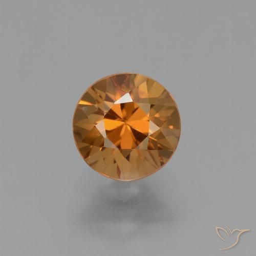 1.71ct طبيعي برتقالى متوسط زركون, دائري, VVS-VS