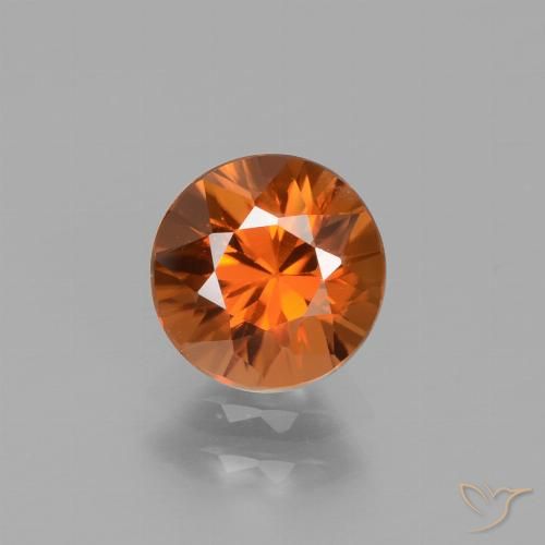 1.70ct طبيعي برتقالى متوسط زركون, دائري, VVS-VS