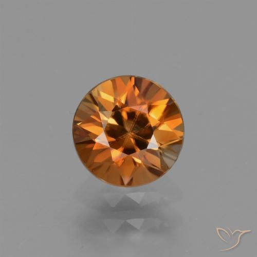 1.30ct طبيعي برتقالى متوسط زركون, دائري, VVS-VS