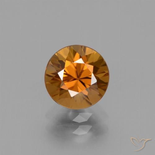 2.35ct طبيعي برتقالى غامق زركون, دائري, VVS