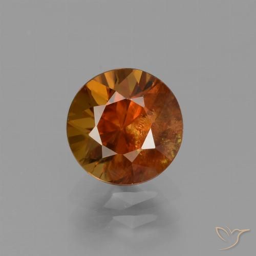 2.12ct طبيعي برتقالى غامق زركون, دائري, VS-SI
