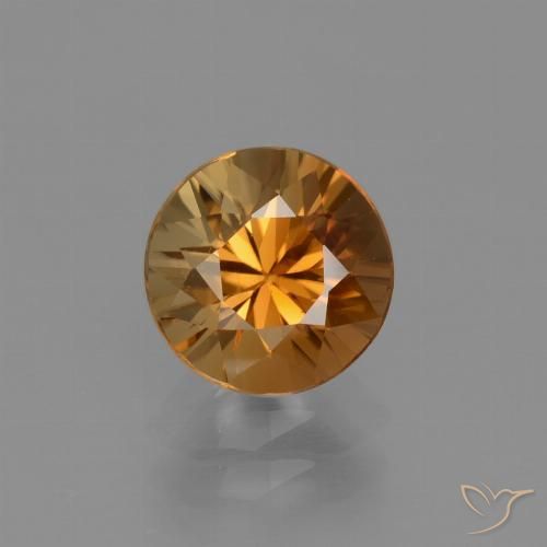 2.16ct طبيعي برتقالى متوسط زركون, دائري, VVS