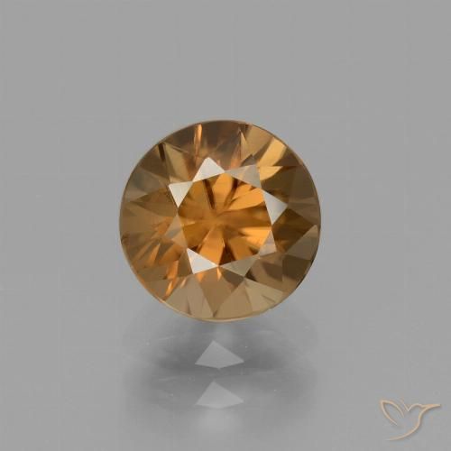 2.15ct طبيعي برتقالى متوسط زركون, دائري, VVS