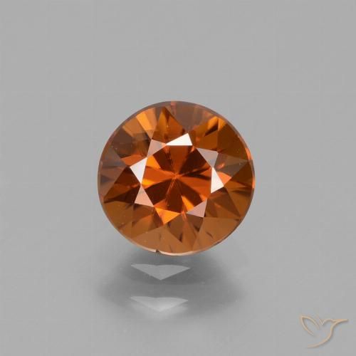 1.72ct طبيعي برتقالى مصفر زركون, دائري, VVS-VS