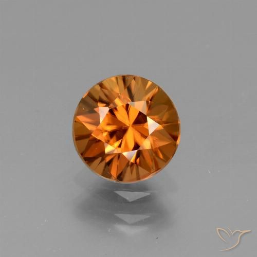 1.59ct طبيعي برتقالى غامق زركون, دائري, VVS-VS