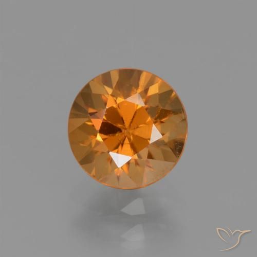 1.66ct طبيعي برتقالى غامق زركون, دائري, VVS-VS